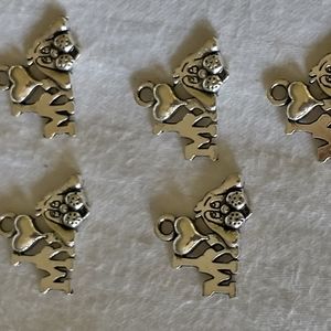 I Love My Dog Word Charms Silver color I Heart My Dog Charm 10pc